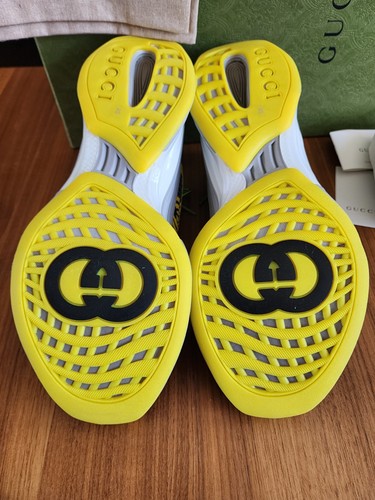 $750 Brand New Gucci Interlocking G Men Running Sneakers Black Yellow G 12 US 13 - Bild 8 von 9