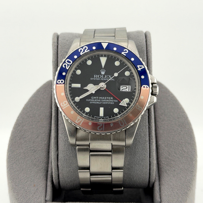 Vintage Rolex GMT Master Pepsi 1675 40mm Blue and Red Bezel 