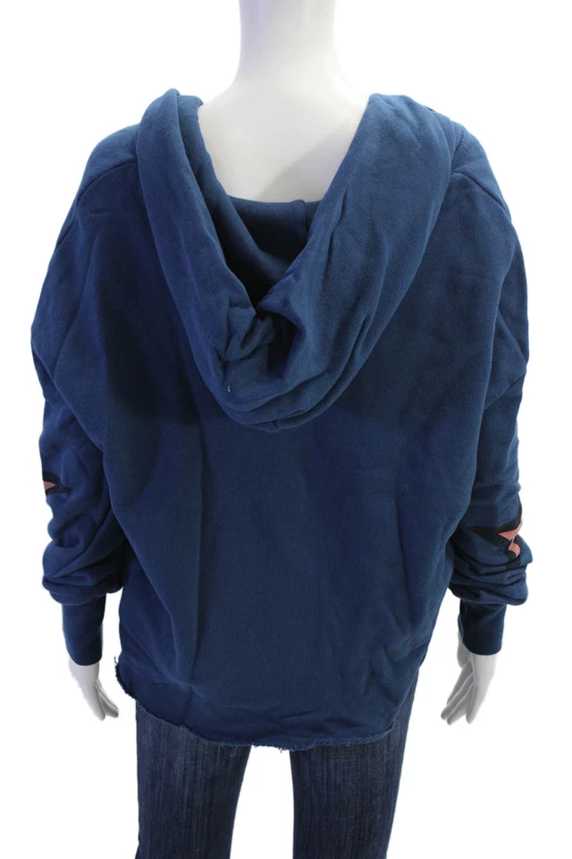 Sudadera con Capucha Azul Wildfox Para Mujer Algodón Estampado Gráfico Manga Larga Talla XS Foto 3 de 4