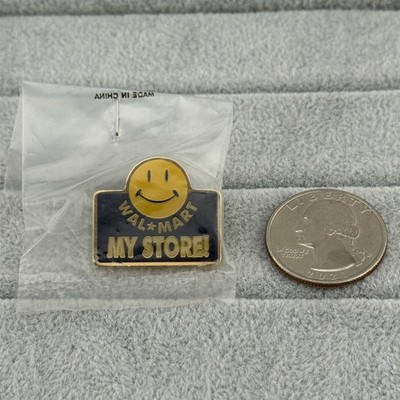 Wal-Mart Walmart My Store! Smiley Face Logo Employee Pin Pinback #60755