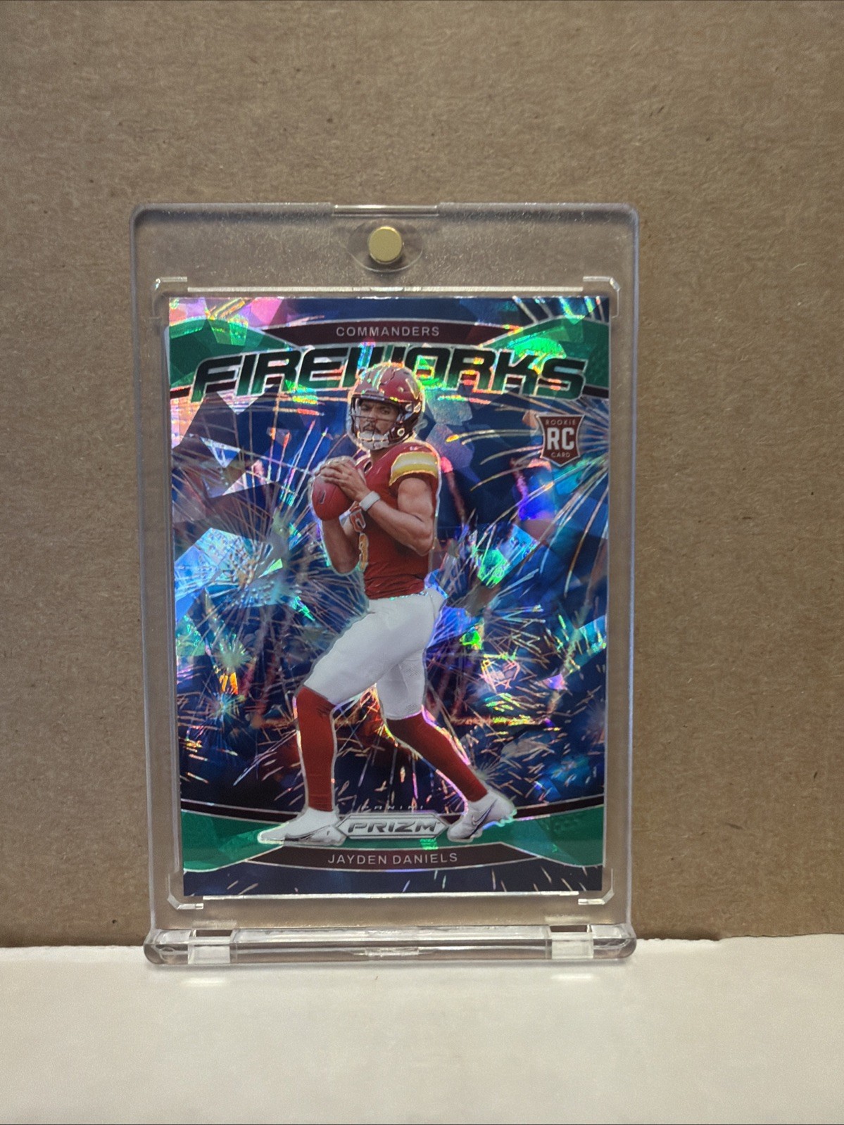 2024 Panini Prizm - Fireworks Jayden Daniels #24 Green Ice Prizm (RC) Rookie JD5