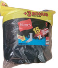 💥 Boy's L Black Hanes 15 Pack Cushion Crew Socks New NIP Large 3-9 Value Set — photo 2