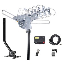Outdoor 150 Miles Digital TV Antenna 360 Degree Rotation Amplified HDTV Anten...