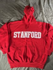 Vintage 80s Stanford University Hoodie Sweatshirt sz Small Cardinal Palo Alto Ca