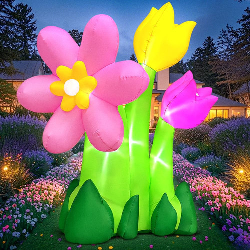 6FT Spring Easter Inflatable Outdoor Decoration Inflatable Flowers Blow Up In...