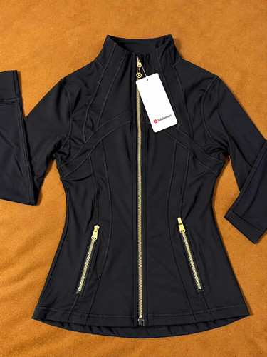 lululemon Define Black Jacket Women’s 2 Slim Full Zip Zipped Pockets Nylon