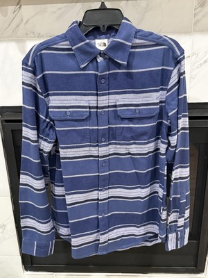 The North Face Arroyo Button Up Flannel Shirt Men's Small - Blue Block Stripes