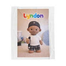 Personalized Rainbow Name Plush Blanket Custom Doll Photo Velveteen