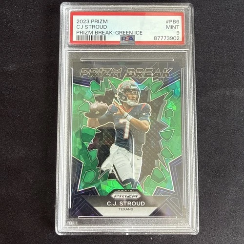 2023 Panini Prizm CJ STROUD PRIZM BREAK-GREEN ICE ROOKIE (RC) PSA 9