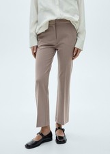 MANGO Flared flowing pants Medium Brown 77038266