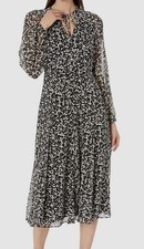 Tommy Hilfiger Women's Black Floral-Print A-Line Dress Size 4