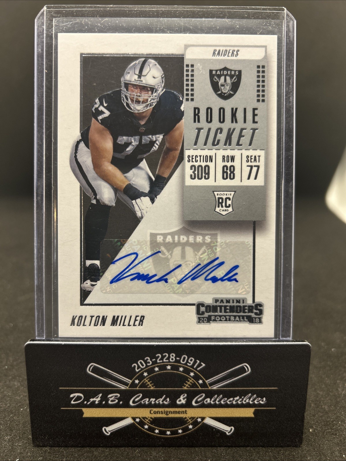 Kolton Miller Panini Contenders #237 Autograph-Playoff