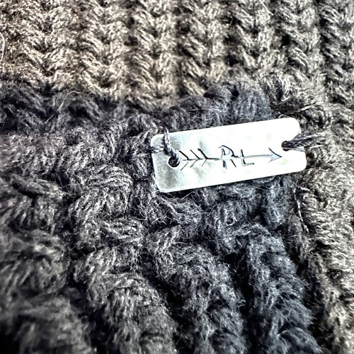 Ralph Lauren Denim & Supply L Large Cardigan Cable Knit Shawl Sweater Black - Picture 6 of 11
