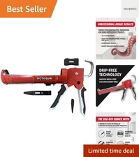 Pro Drip-Free Hex Rod Cradle Caulk Gun with Gator Trigger Comfort Grip, 1/10 ...