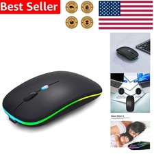 Rechargeable Wireless Bluetooth Mouse with LED Lights - Dual Mode  Slim Design
