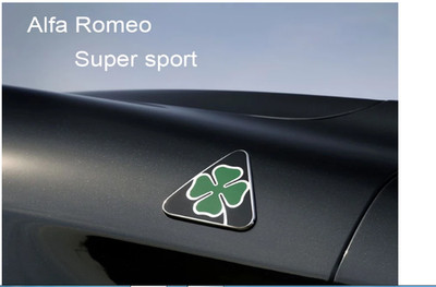 1PC Super Sport Badge Clover Emblem Black for Alfa