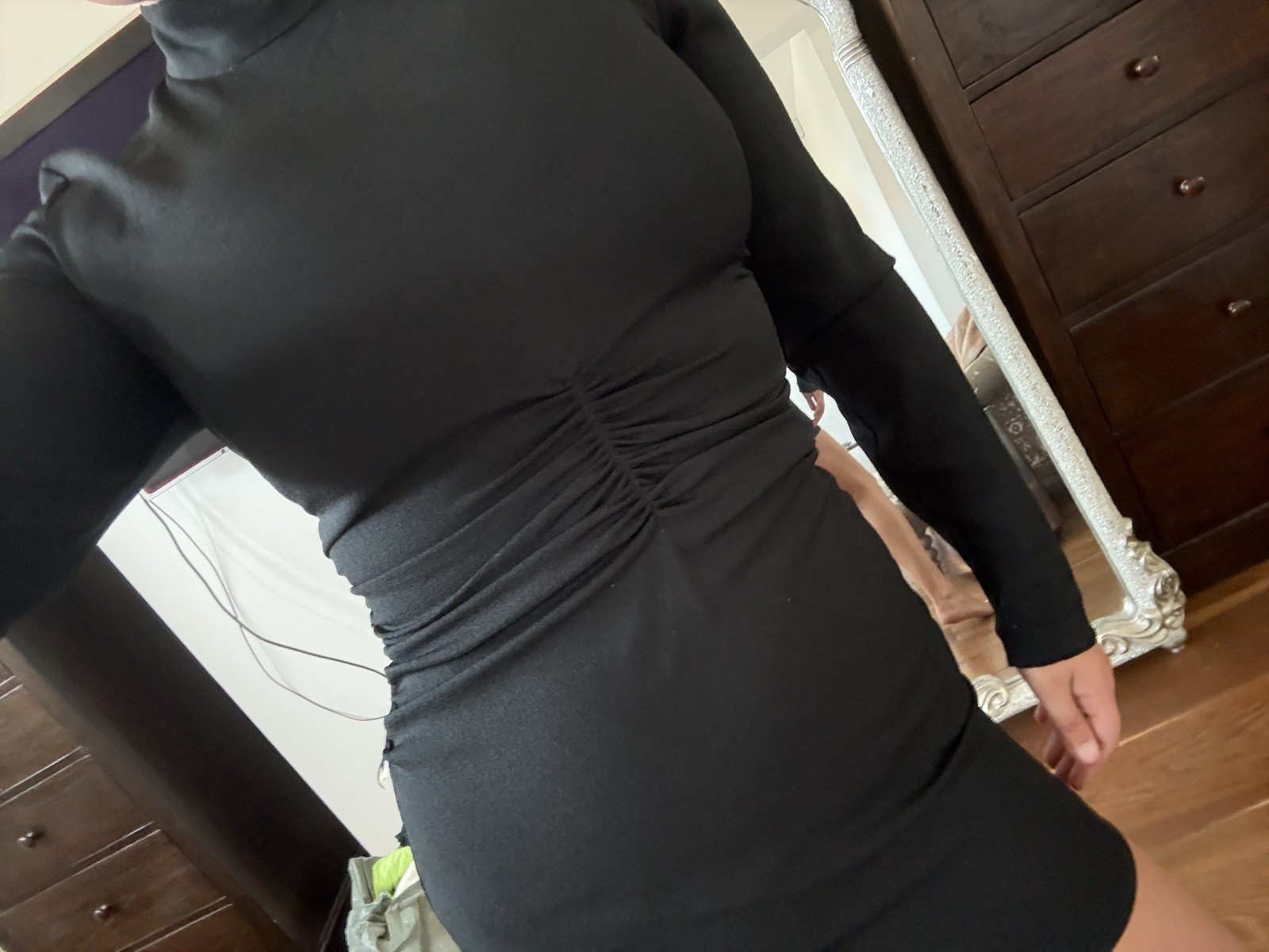 Black High Neck Dress From Zara Size Small Perfect Condition image 4