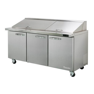 Blue Air BLMT72-HC 72'' Three Section Mega Top Sandwich Prep Table w/ 3 Doors,...