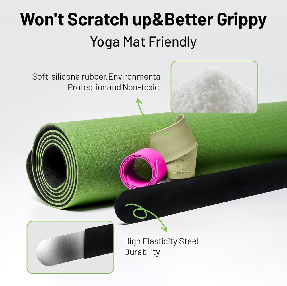 Yoga Mat Strap with Heavy-Duty Clasp for Secure Tight Rolling