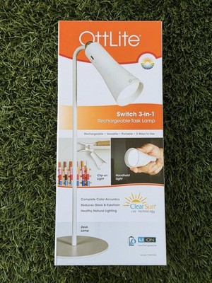 Ottlite Switch 3-in-1 Rechargeable Task Lamp CSR0700C NEW