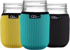 WK Regular Mouth 16oz Mason Jars Neoprene Sleeve Canning Cover Cozy 16OZ