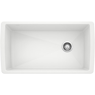 Blanco 441767 Diamond SILGRANIT 33'' Super Single Undermount Kitchen Sink - White