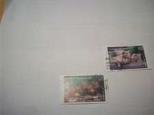 Tierkinder 2 Briefmarken 2015 mit Ersttagsstempel 2x62 selbstklebend neu