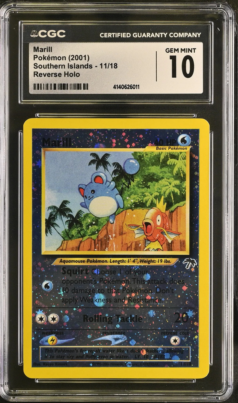 2001 Pokemon Southern Islands Marill #11/18 Reverse Holo CGC 10 GEM MINT