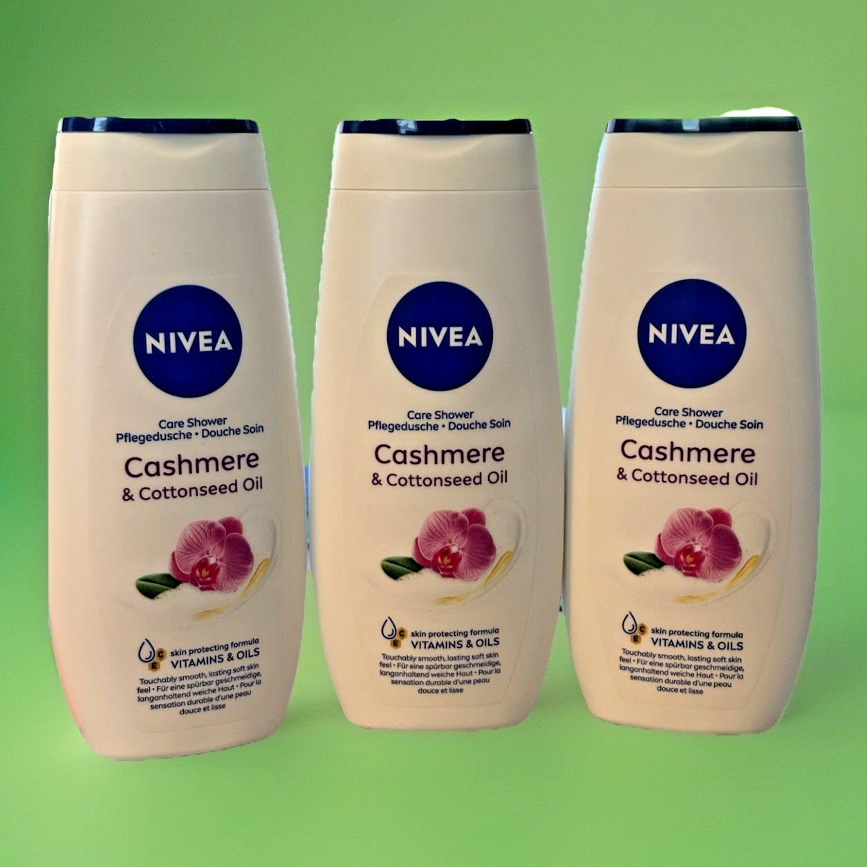 Nivea Cashmere & Cottonseed Oil Shower Gel with Vitamins 3-Pack 8.45 fl oz Each