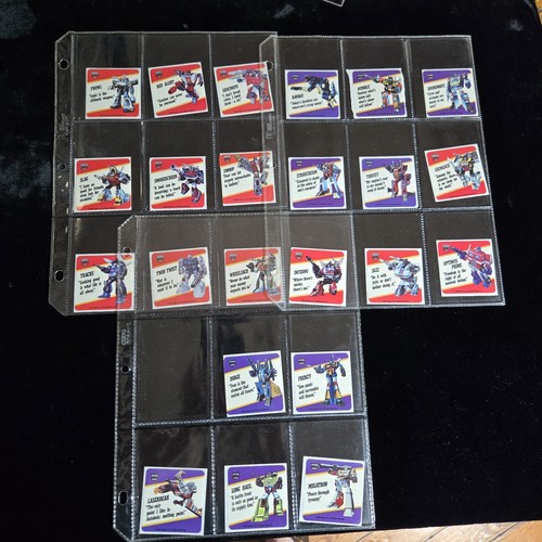 MINT 1985 TRANSFORMERS ACTION CARDS HASBRO Complete 192 Card Set 23 sticker - Picture 19 of 19