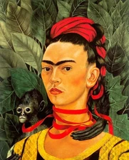 Self Portrait with a Monkey 1940 - Frida Kahlo wall Art Home Decor