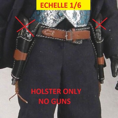 1/6 Battle Gear Toys 415 01 Holster Double Leather Black & Fauve - Western Sideshow