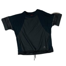 Nike Small Women Running Black DRI-Fit Crewneck Short Sleeve Logo T-Shirt Mesh