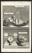 COPPERPLATE ILLUSTRATION/PRINT - CIRCA - 1700 TWO VIGNETTES - SOURCE UNKNOWN