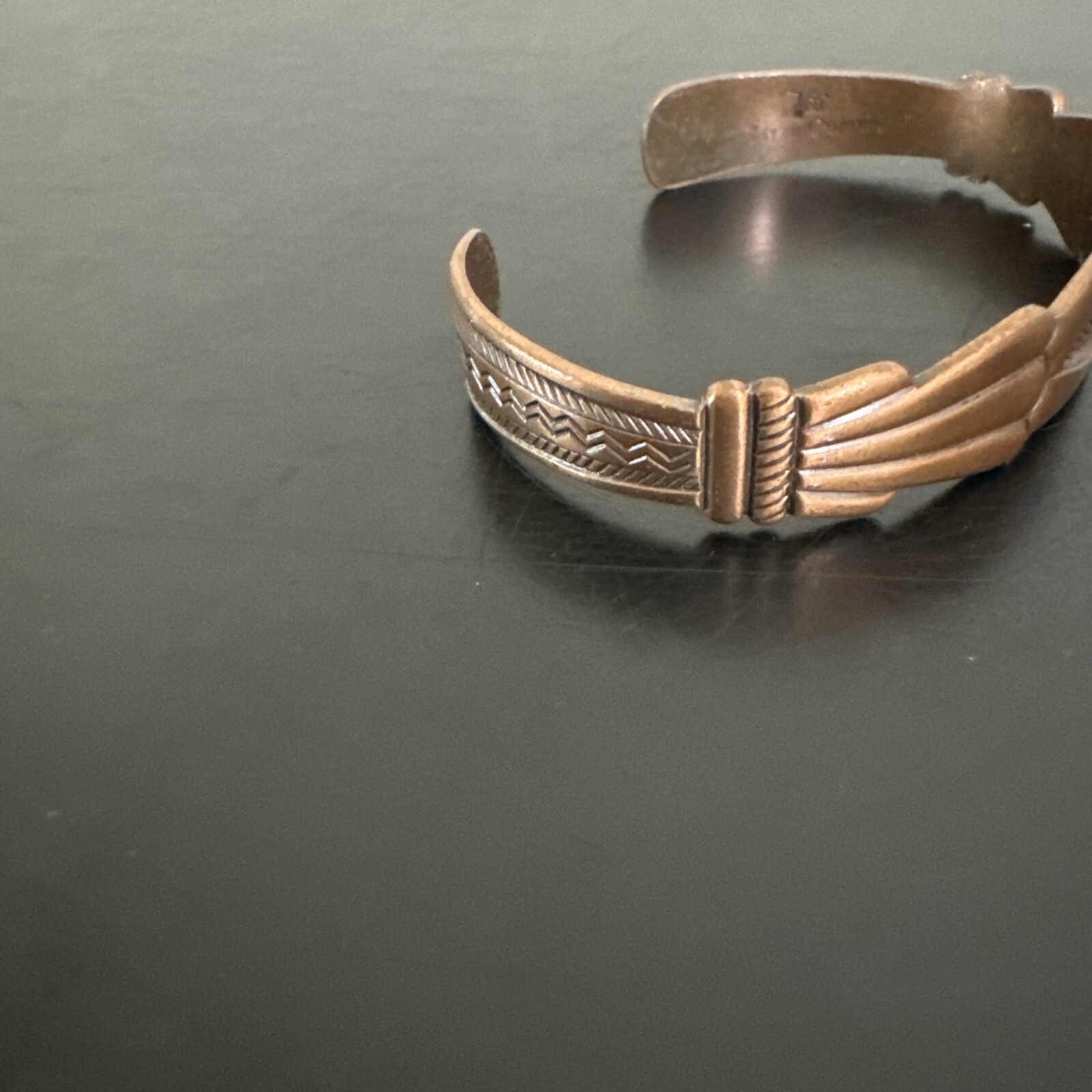 Retro Solid Copper Cuff Bracelet - image 2