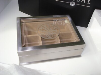 NIB Bombay Nickel Plated Organizer for WATCHES JEWELRY BOX Coins COLLECTABLES