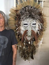 African style wall hanging/primative mask. 100 % Handmade and signed by Artist.