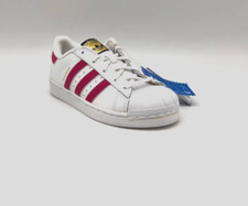 adidas Superstar C White w/ Pink Shell Toe Kids Sneakers BA8382