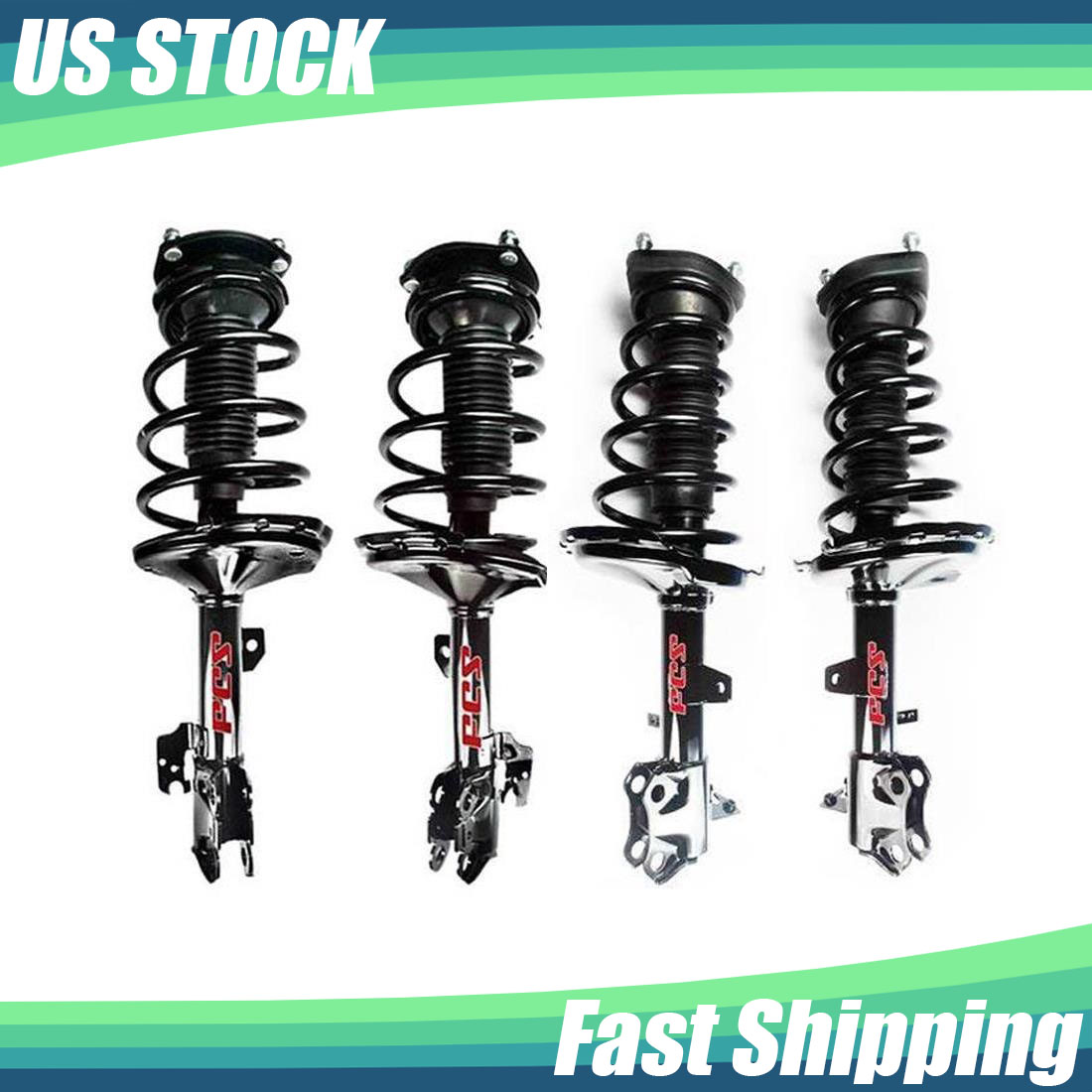 TRQ Front Strut & Coil Spring Assembly Set - Pair For 2010-15 Lexus RX350, RX450h, Toyota Highlander - View #6