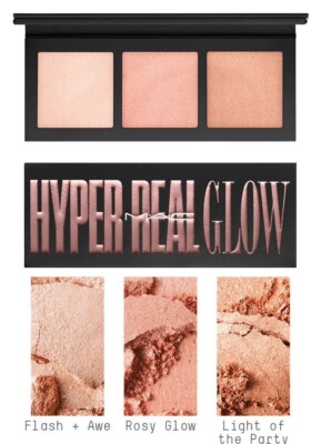 MAC Hyper Real Glow Palette Flash Awe Rosy Glow Life Of The Party 3X 0.15 oz NIB