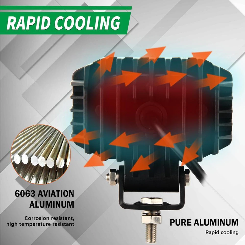 Led Work Light Bar 4" 96W Spot Pods Off road for Motorcycle SUV Truck Boat 4x4 - Image 2 of 4