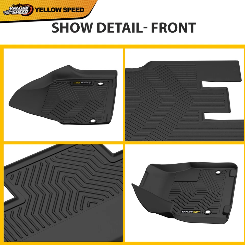 Juego de alfombrillas forradas 3D TPE para todo clima aptas para Chrysler Pacifica 2017-25 Foto 3 de 4