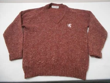Vintage 90s Murray Bros Wool Sweater Men Size XL Orange Shetland Knitwear Hawick
