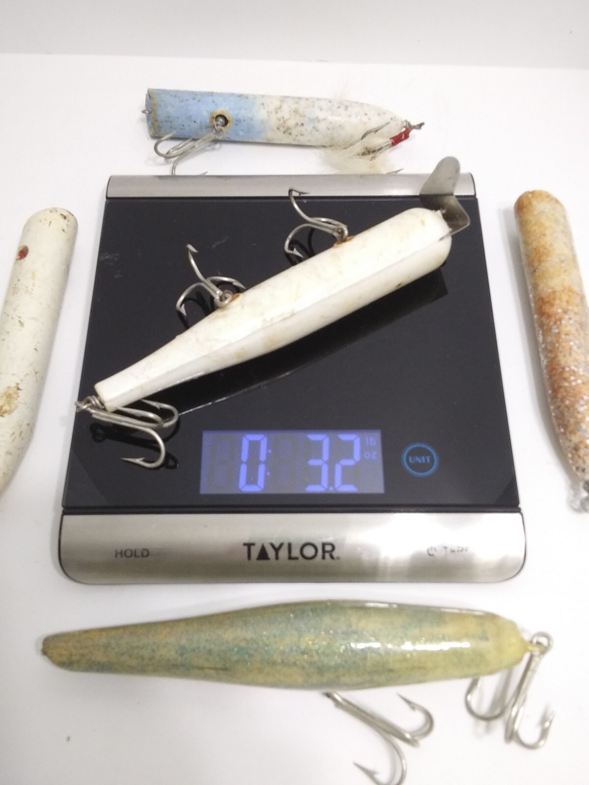 Striper Lures Poppers Lot of 5 Surf Plugs Bluefish Topwater Baits Wood