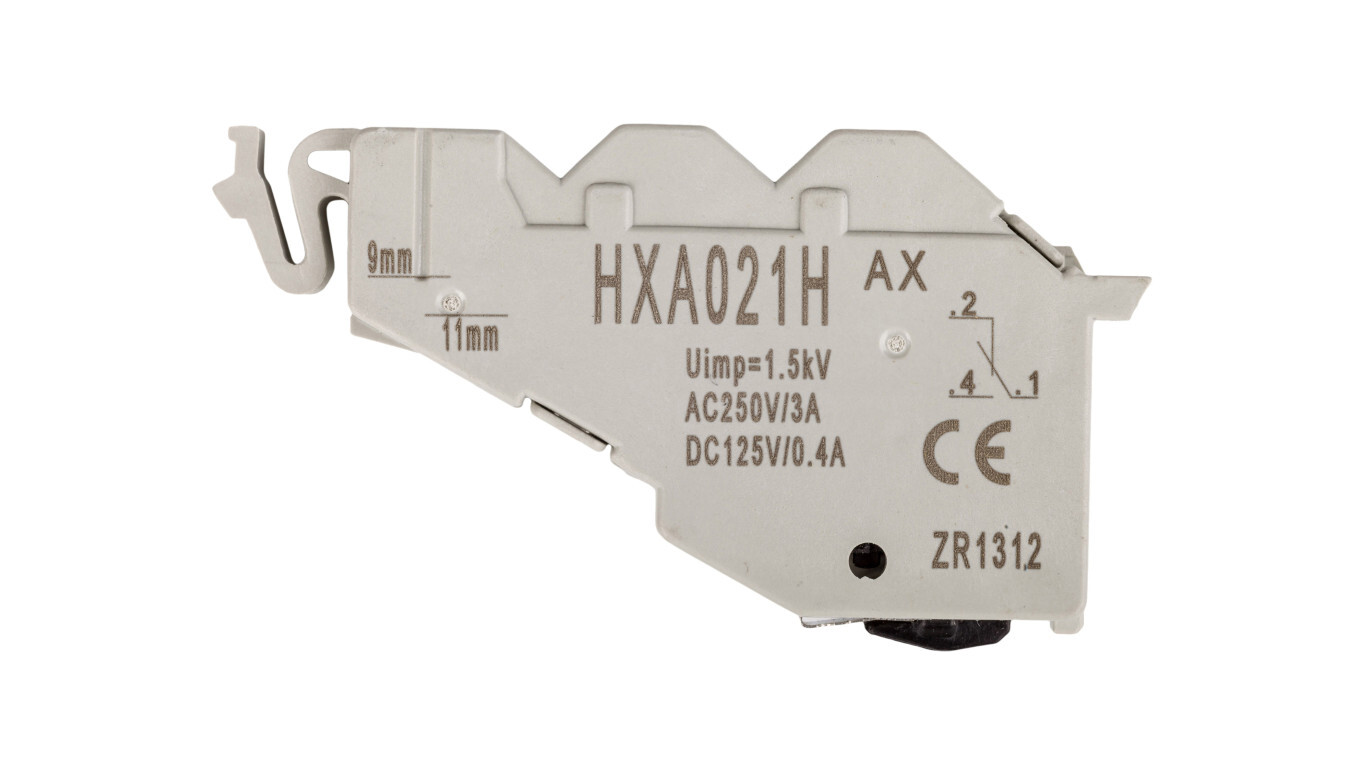 Auxiliary contact 1P 3A 250V AC rear mounting HXA021H /T2UK