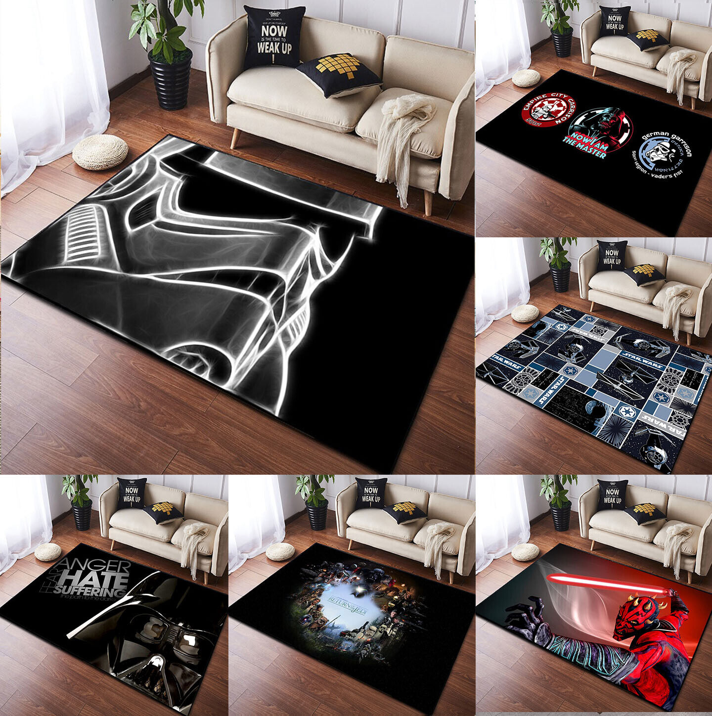 Star Wars Area Anti-Skid Rugs Living Room Floor Mats Bedroom ...