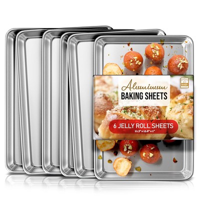 Eatex Aluminum ing Sheet Set 6 Pack Cookie Sheet Set 10'' x 15'' Jelly Roll