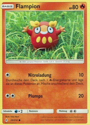   Pokemon Card SM10 Base Flampion 23/214 Forces In Harmony German