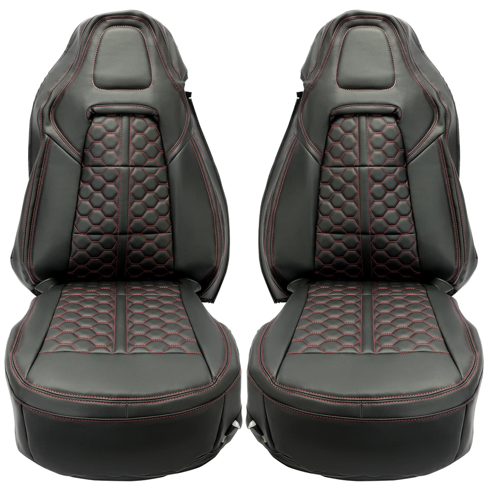 Cubierta de asiento delantera completa negra para Chevrolet Corvette Grand Touring Seat 2014-2019 Foto 3 de 4