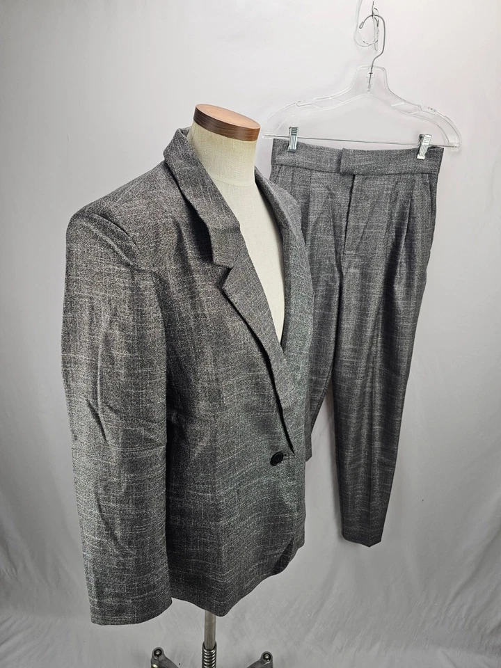 BB Dakota by Steve Madden Mujer 2 Piezas Plateado Pantalón Traje Chaqueta S Pantalones 4 Foto 2 de 4